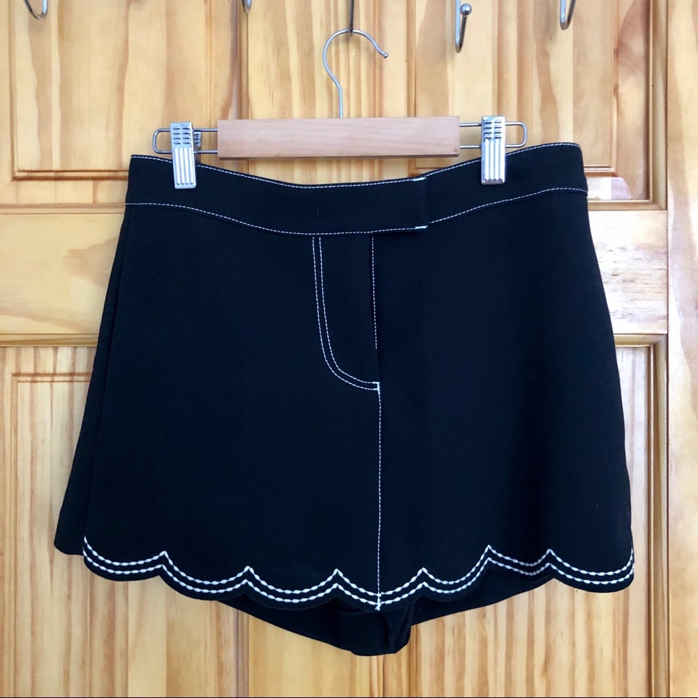 RedValentino Scalloped Black Skort